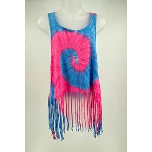 NWT Beach by Exist Ladies Fringe Tie Dye Tank Size Large